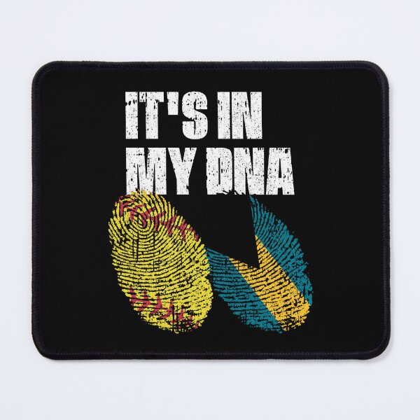 Item preview, IT'S IN MY DNA Softball - Bahamas Flag Fingerprint designed and sold by CosmoKitsch.