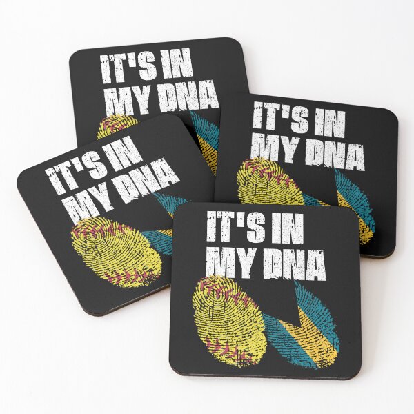 Item preview, IT'S IN MY DNA Softball - Bahamas Flag Fingerprint  designed and sold by CosmoKitsch.