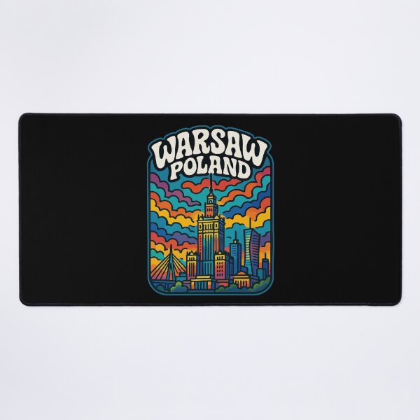 Item preview, Warsaw Poland Retro Trippy Art designed and sold by TomFrontierArt.