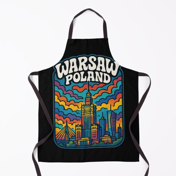 Item preview, Warsaw Poland Retro Trippy Art designed and sold by TomFrontierArt.