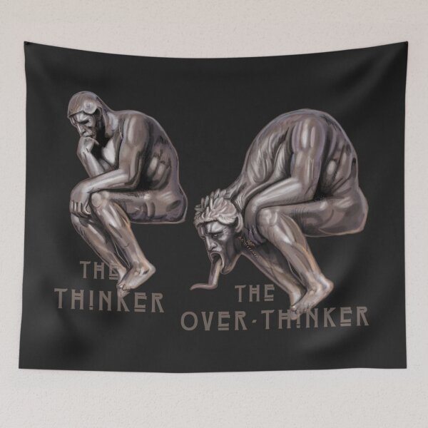 Item preview, The Thinker vs The OverThinker! Handpainted painting designed and sold by AK-Hevonen.