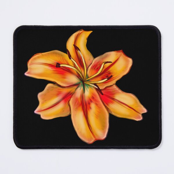 Item preview, Lily Lilly flower painting - single yellow orange tiger  tiger lily designed and sold by Artonmytee.