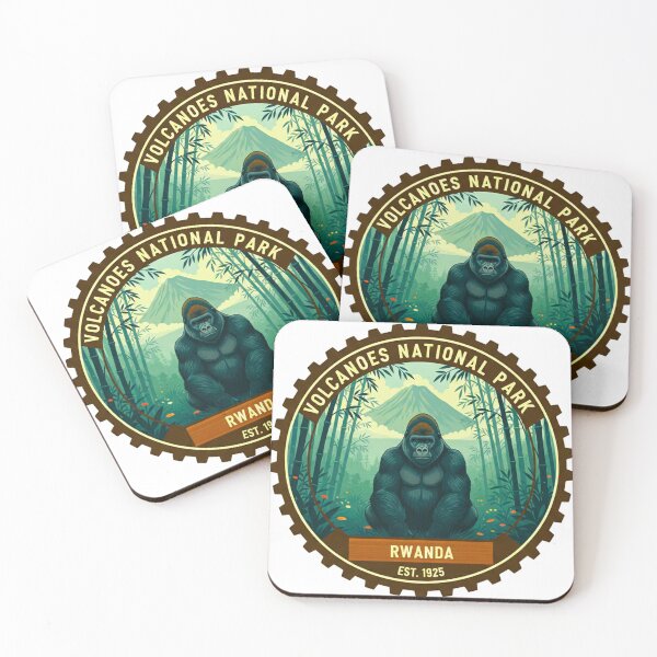 Item preview, Volcanoes National Park Rwanda Vintage Mountain Gorilla Safari designed and sold by MT-Hub | Art for Every Soul.