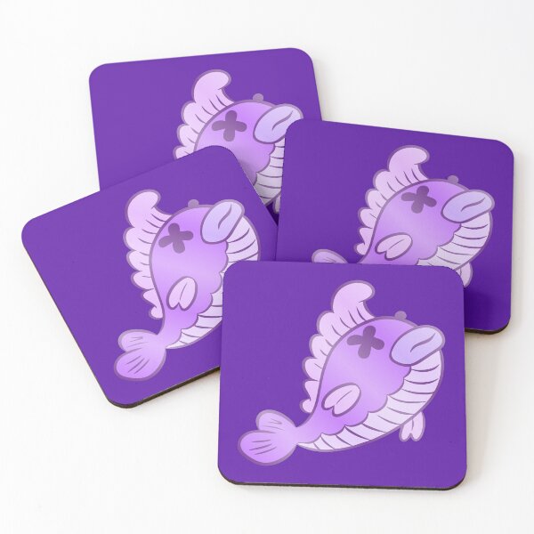 Item preview, Cute Dead Purple Fish Cartoon – Funny Spooky Fish Sticker & Shirt designed and sold by Figuros.