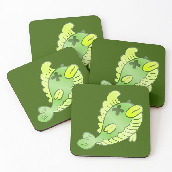 Item preview, Cute Dead Green Fish Cartoon – Funny Spooky Fish Sticker & Shirt designed and sold by Figuros.