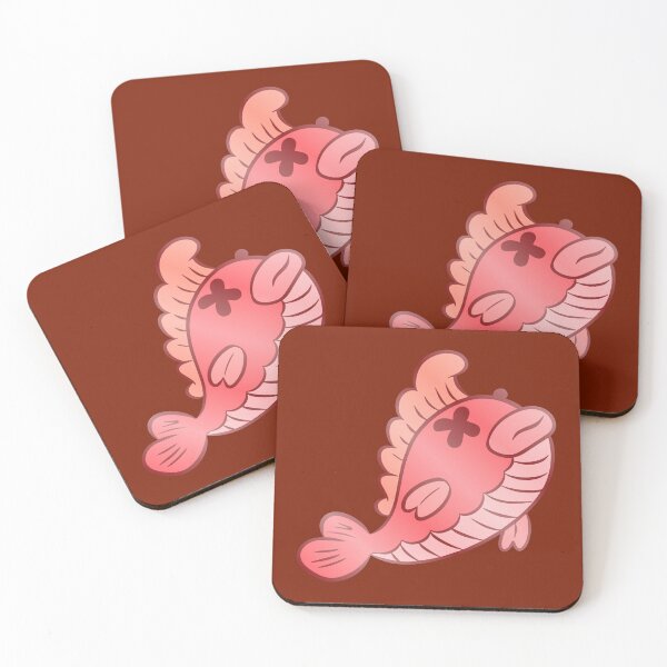 Item preview, Cute Dead Red Fish Cartoon – Funny Spooky Fish Sticker & Shirt designed and sold by Figuros.