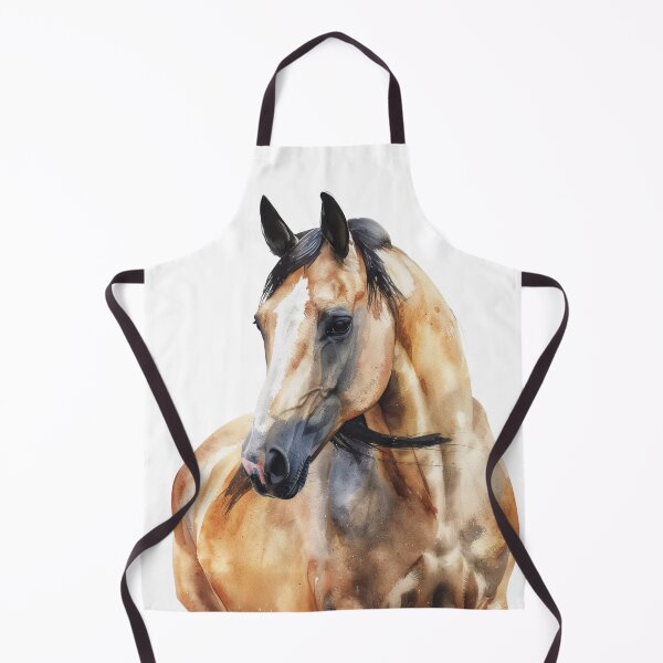 Item preview, Golden Buckskin Horse Watercolor Portrait Art designed and sold by Rutvain.