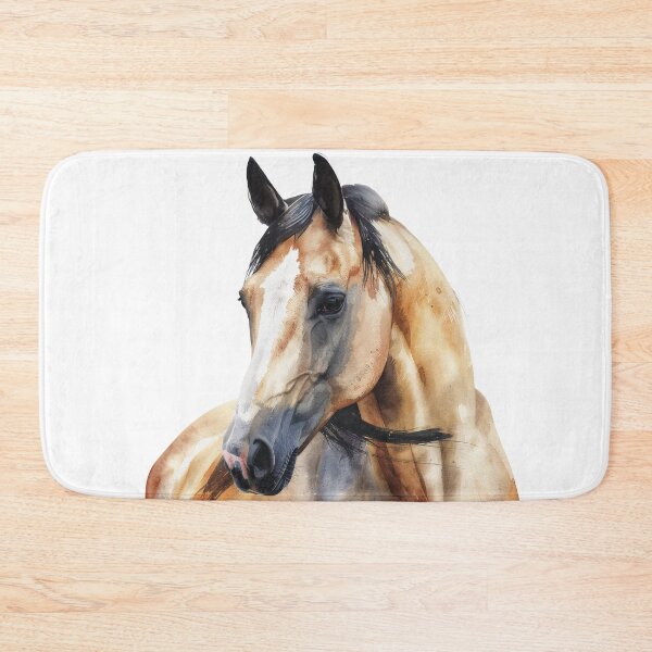 Item preview, Golden Buckskin Horse Watercolor Portrait Art designed and sold by Rutvain.