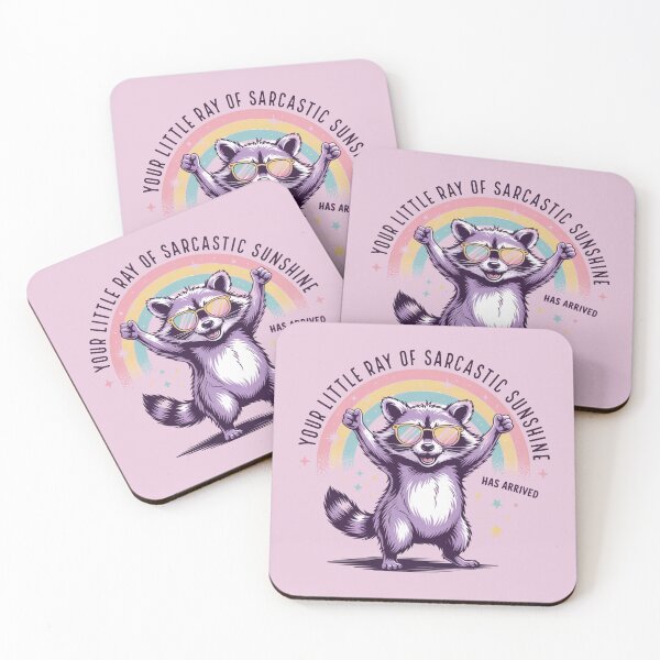 Item preview, Your Little Ray of Sarcastic Sunshine Raccoon | Funny Rainbow Trash Panda Meme Art designed and sold by Golden Blaze Studio.