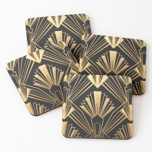 Item preview, Midnight Gatsby - Art Deco Gold Pattern designed and sold by Neon Nature Studio.