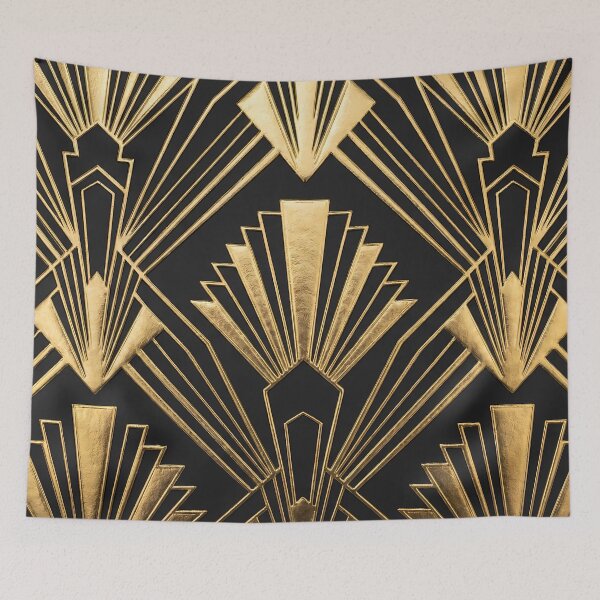 Item preview, Midnight Gatsby - Art Deco Gold Pattern designed and sold by Neon Nature Studio.
