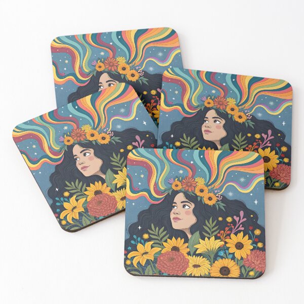 Item preview, Rainbow Flower Girl designed and sold by trendspatterns.