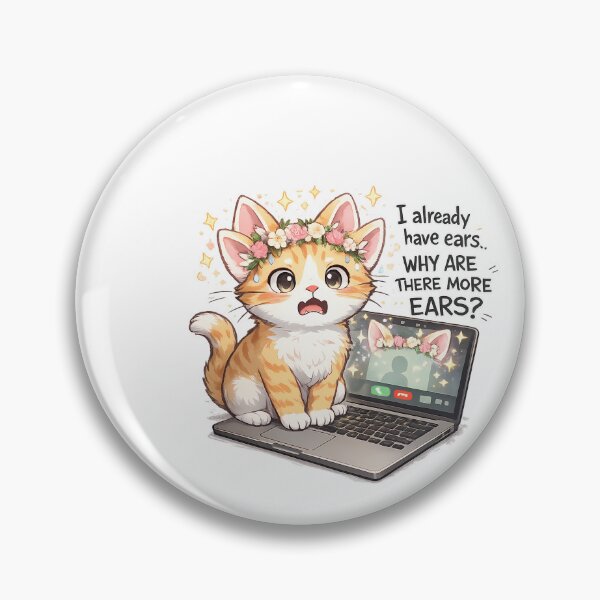 Item preview, Cute Kitten Overwhelmed By Video Call Filter Funny Cat Art designed and sold by mdimac.