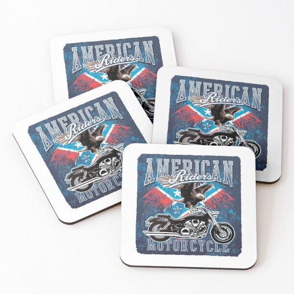 Item preview, American Riders Motorcycle – Patriotic Biker Art with Eagle designed and sold by MuninosShop.