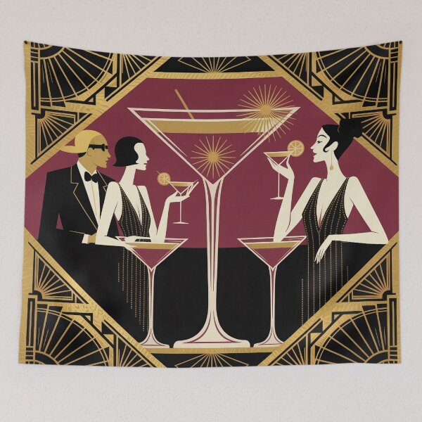 Item preview, Art Deco Cocktail Lounge Illustration | Vintage 1920s Gatsby Retro Glam Design designed and sold by Tamas Das.