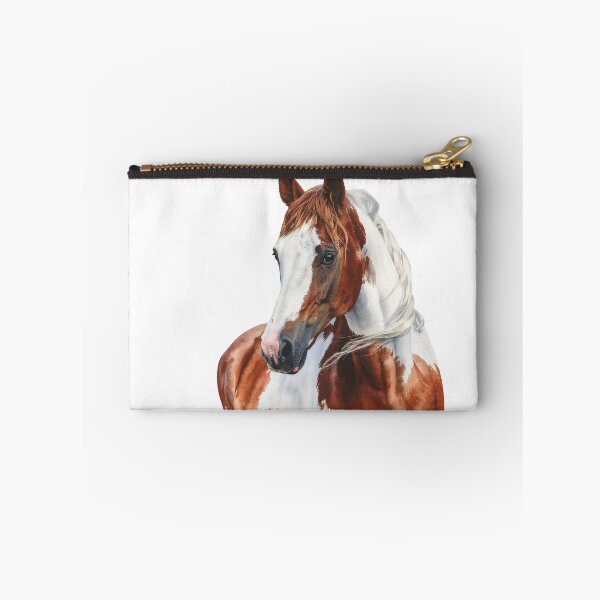Item preview, Chestnut Pinto Horse Watercolor Portrait Illustration designed and sold by Rutvain.