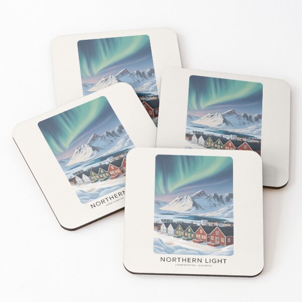 Item preview, Vintage Travel Poster - Svalbard Spitsbergen Northern light designed and sold by Museum Of Non-Existing Art.