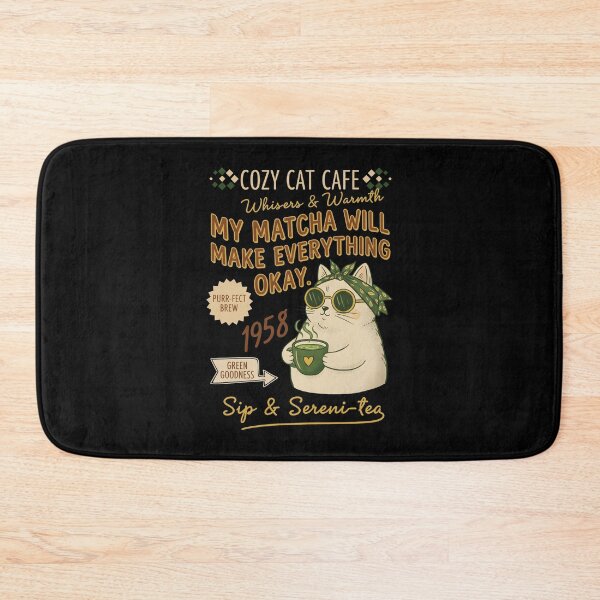 Item preview, Cozy Cat Cafe My Matcha Will Make Everything Okay designed and sold by LuminOrb.
