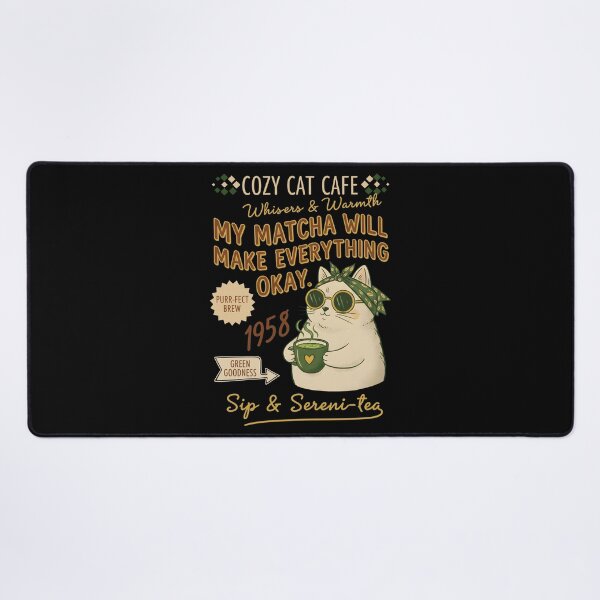 Item preview, Cozy Cat Cafe My Matcha Will Make Everything Okay designed and sold by LuminOrb.