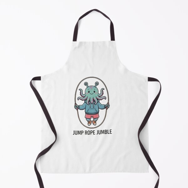 Item preview, Cute character like alien and octopus head wearing hoodie doing jump rope designed and sold by Berlin-D-Prs.