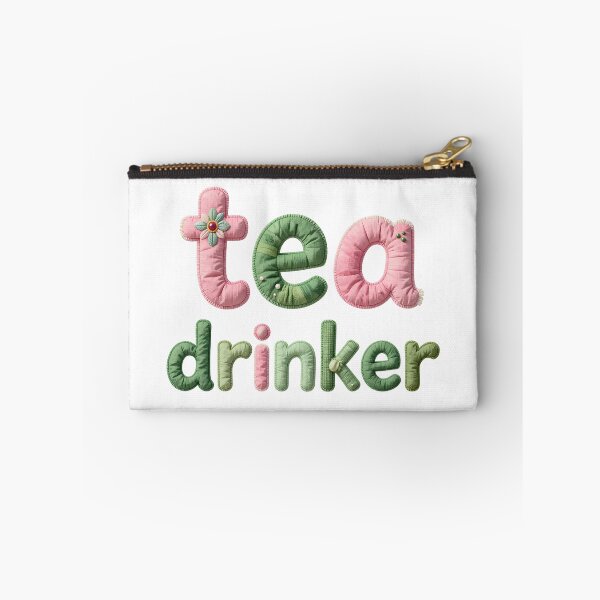 Item preview, TEA DRINKER - IN PINK AND GREEN FAUX LETTERING designed and sold by AlexOBrienArt.