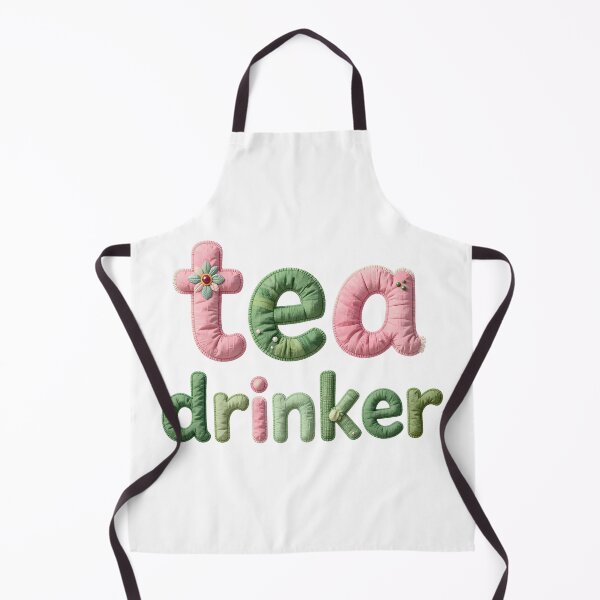 Item preview, TEA DRINKER - IN PINK AND GREEN FAUX LETTERING designed and sold by AlexOBrienArt.