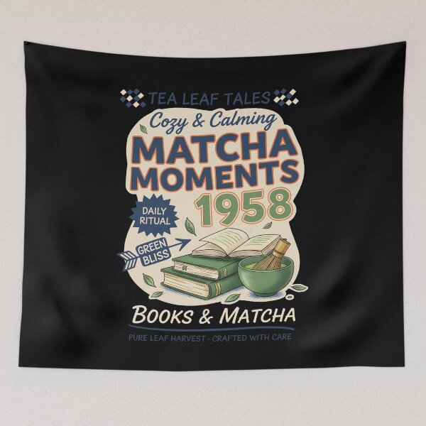 Item preview, Cozy Calming Matcha Moments 1958 Books And Matcha designed and sold by LuminOrb.