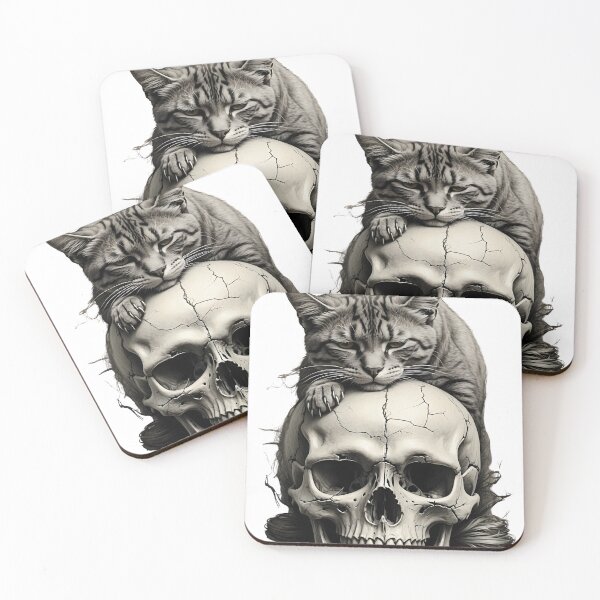 Item preview, Gothic Cat on Skull designed and sold by DesignArtLV.