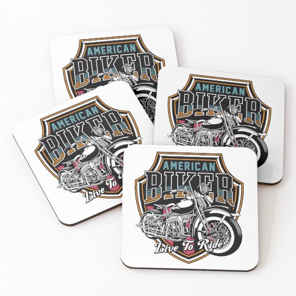 Item preview, American Biker – Classic Vintage Style Motorcycle | Live to Ride designed and sold by MuninosShop.