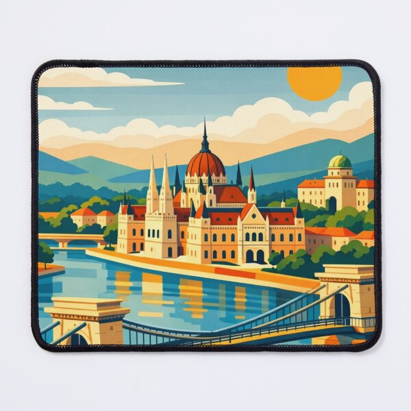 Item preview, Budapest - Illustration Postcard designed and sold by MatthewHeights.