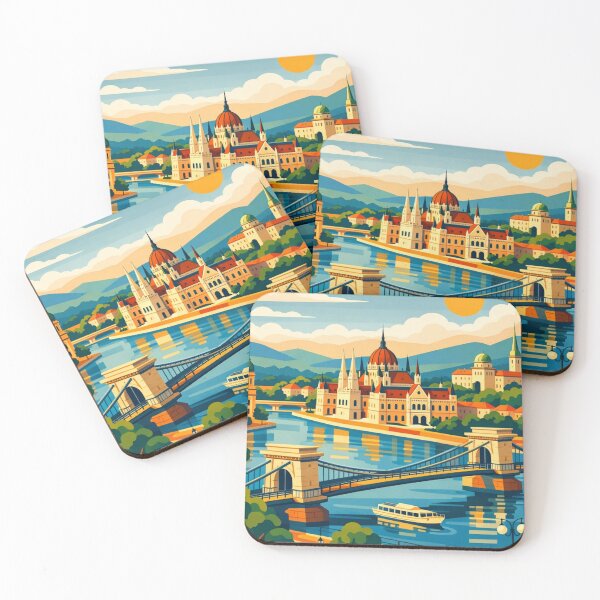 Item preview, Budapest - Illustration Postcard  designed and sold by MatthewHeights.