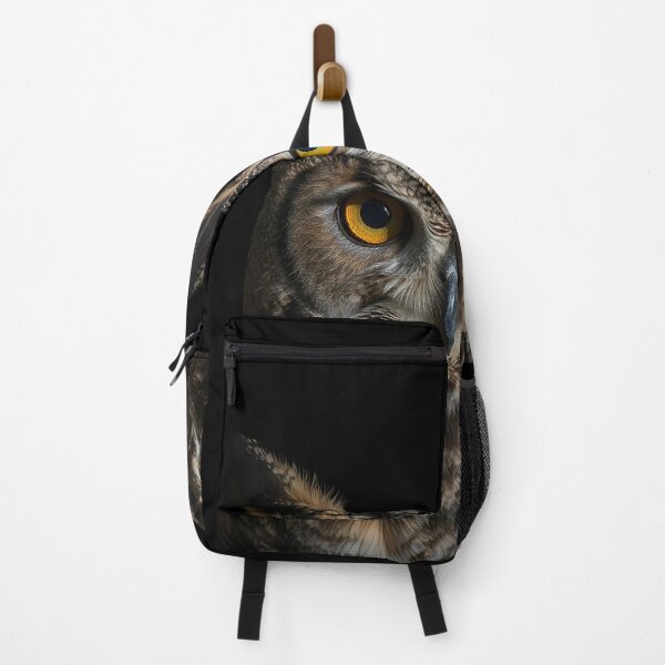 Item preview, Majestic Great Horned Owl - Intense Cinematic Night Portrait designed and sold by NaturalBeautySebastian .