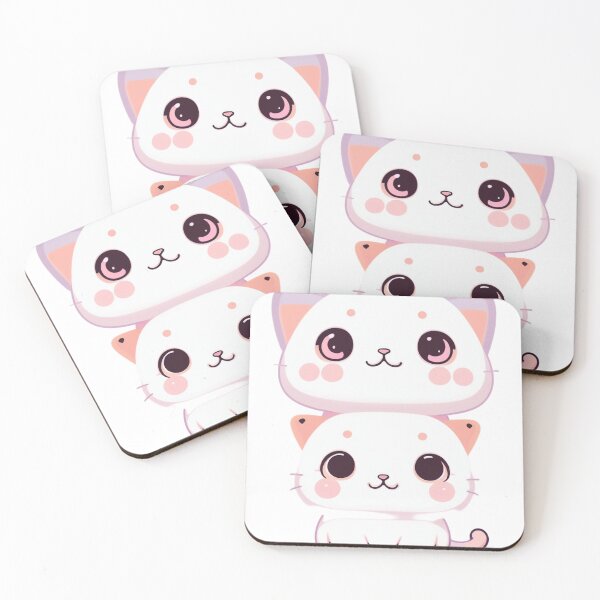 Item preview, Cute Double Chibi Kittens – Pastel Kawaii Cat Duo designed and sold by eragon541289.