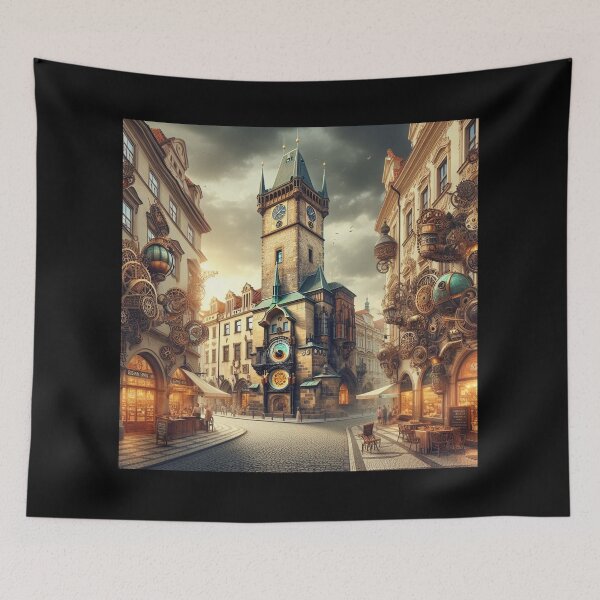 Item preview, Steampunk Prague - Clockwork City at Dusk designed and sold by Sybille-Yates.