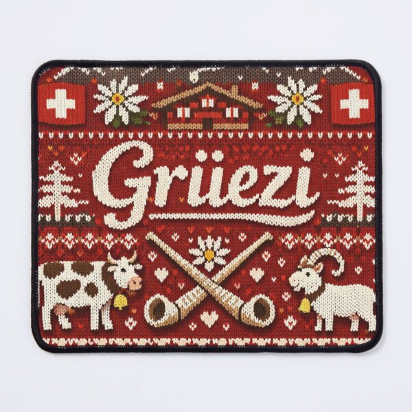 Item preview, Hello Switzerland, Alpine panorama in a cozy knit design designed and sold by Mauswohn.