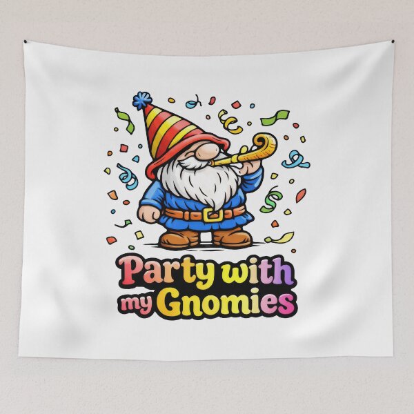 Item preview, Party with My Gnomies – Funny Party Gnome Illustration designed and sold by Moriarty's Digital Visions.