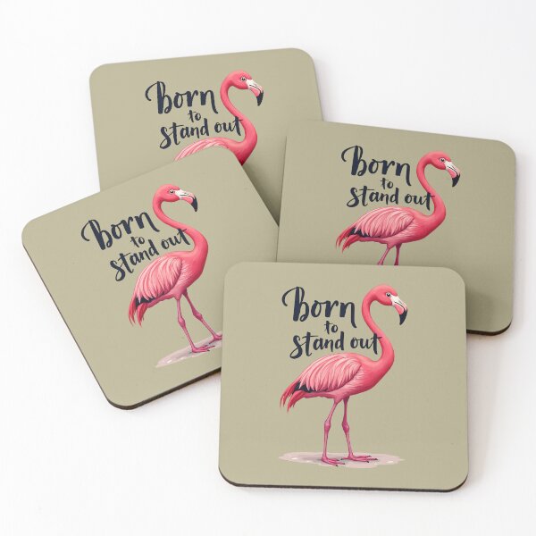 Item preview, Born to Stand Out Flamingo | Motivational Pink Bird Quote Art designed and sold by DesignsByDessie.
