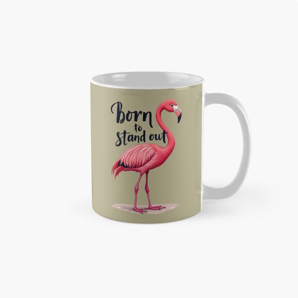 Item preview, Born to Stand Out Flamingo | Motivational Pink Bird Quote Art designed and sold by DesignsByDessie.