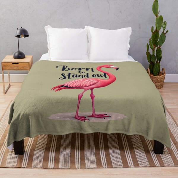 Item preview, Born to Stand Out Flamingo | Motivational Pink Bird Quote Art designed and sold by DesignsByDessie.