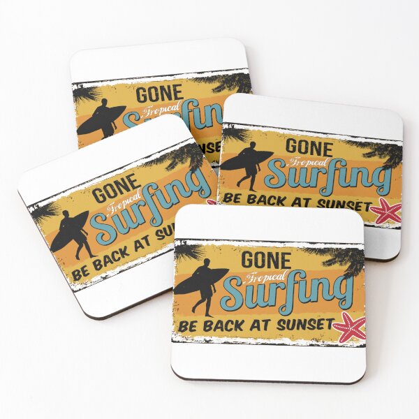 Item preview, Gone Surfing – Tropical Sunset Surf Design designed and sold by MuninosShop.