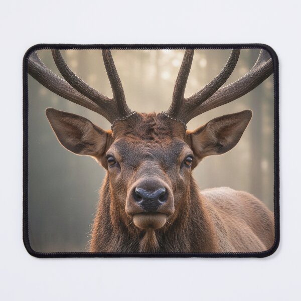 Item preview, Majestic Elk Spirit - Noble Wapiti Forest Portrait designed and sold by NaturalBeautySebastian .
