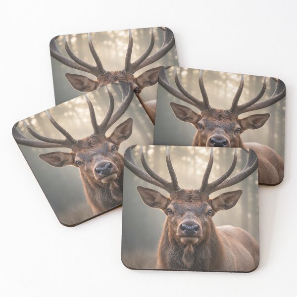 Item preview, Majestic Elk Spirit - Noble Wapiti Forest Portrait designed and sold by NaturalBeautySebastian .