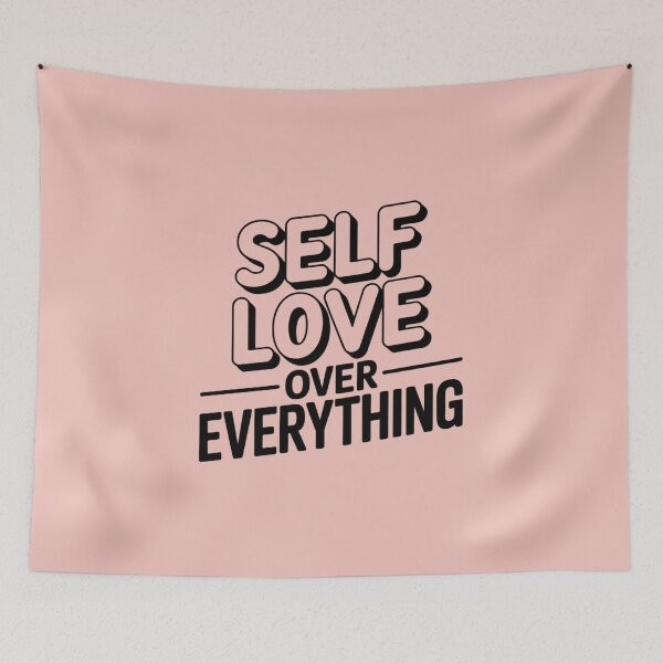 Item preview, Self Love Over Everything – Minimal Positive Typography Design designed and sold by ABLAT_CREATIONS.