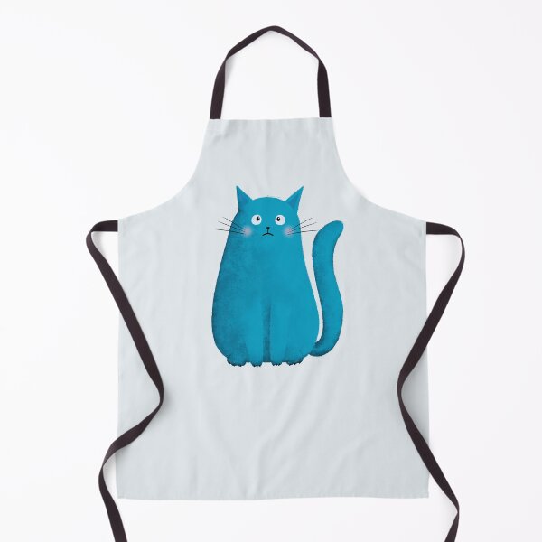 Item preview, Sad Cat Illustration – Light Blue Moody Cute Cat Art for Cat Lovers designed and sold by Brightful Creations .