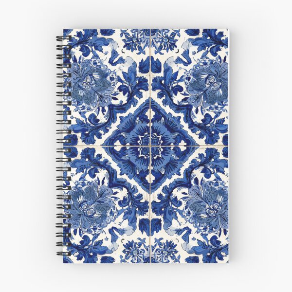 Item preview, Royal Delft Blue Portuguese Floral Tile Pattern designed and sold by GrinGalore.