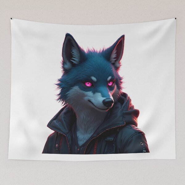 Item preview, stylish wolf glowing pink eyes outfit cool vibe designed and sold by ART ATTACK ZONE.