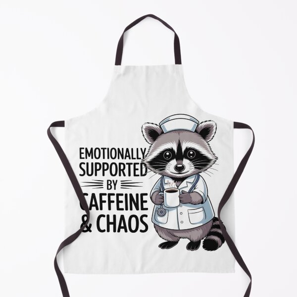 Item preview, Emotionally Supported by Caffeine & Chaos – Funny Nurse Raccoon Gift for ICU & ER Nurses designed and sold by HubCreates.