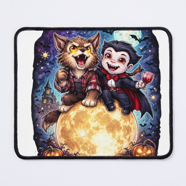 Item preview, halloween vampire and wolf designed and sold by handlostrefa.