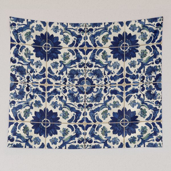 Item preview, Royal Delft Blue Floral Hand Painted Pattern designed and sold by GrinGalore.