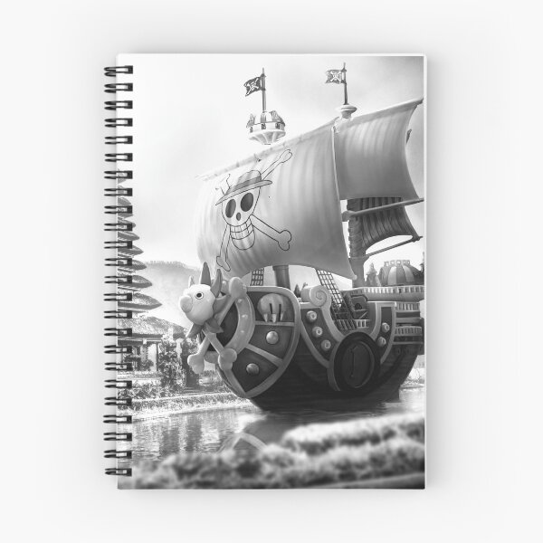 Item preview, black white The Thousand Sunny Straw Hat Pirates Ships in bali nusantara Digital Artwork full colour designed and sold by sabartgunpla.
